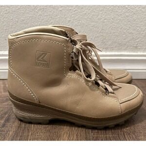 Lowa Hiking Boots Women Tan Leather Lace Up Mid-Calf Round Toe Outdoor 5 Or 36.5
